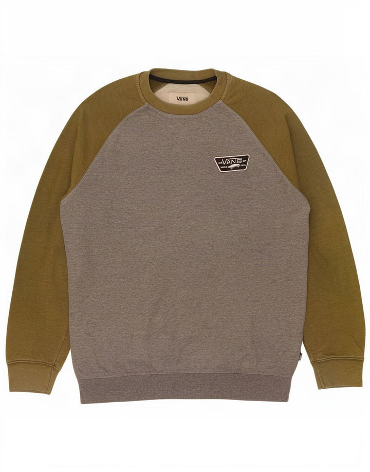 Vans Mens Sweatshirt Jumper Large Grey Colourblock
