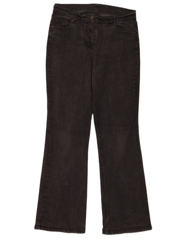 Marks & Spencer Womens Bootcut Jeans UK 12 Medium W30 L29 Black Cotton