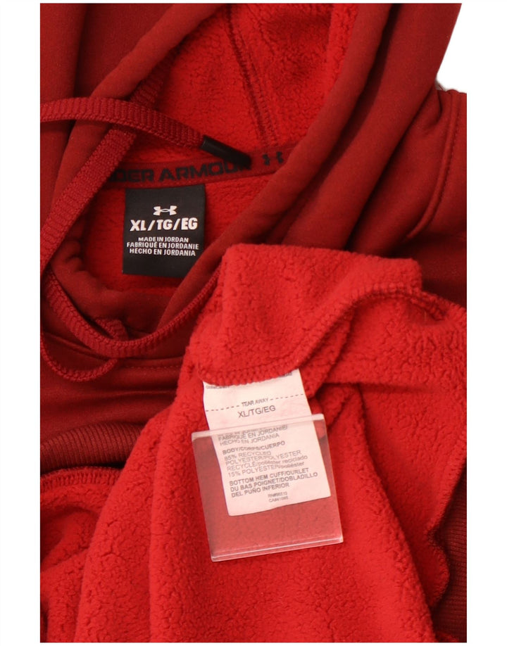 UNDER ARMOUR Mens Hoodie Jumper XL Burgundy Polyester