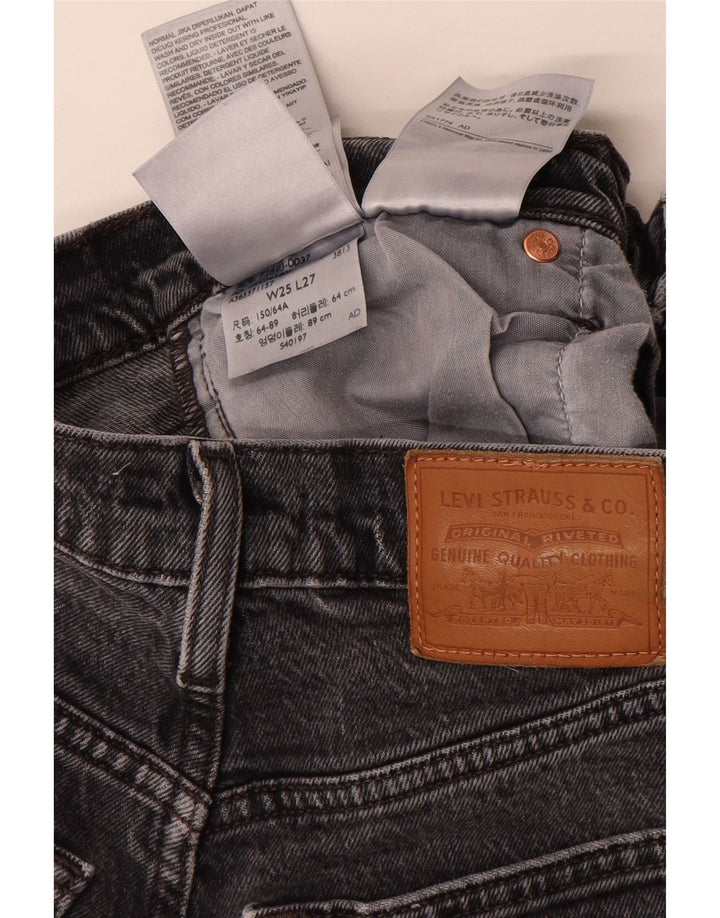 Levi's Womens Ribcage Straight Jeans W25 L27 Grey Cotton