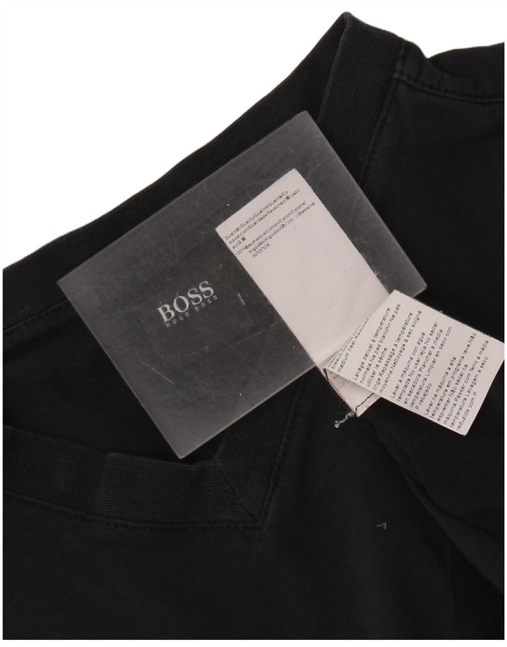 HUGO BOSS Mens T-Shirt Top Medium Navy Blue Cotton