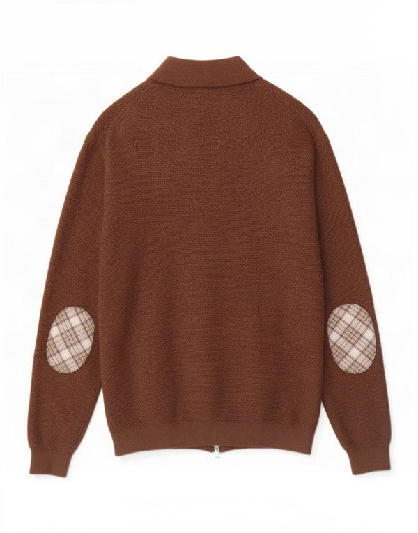 Massimo Dutti Mens Cardigan Sweater Large Brown Cotton
