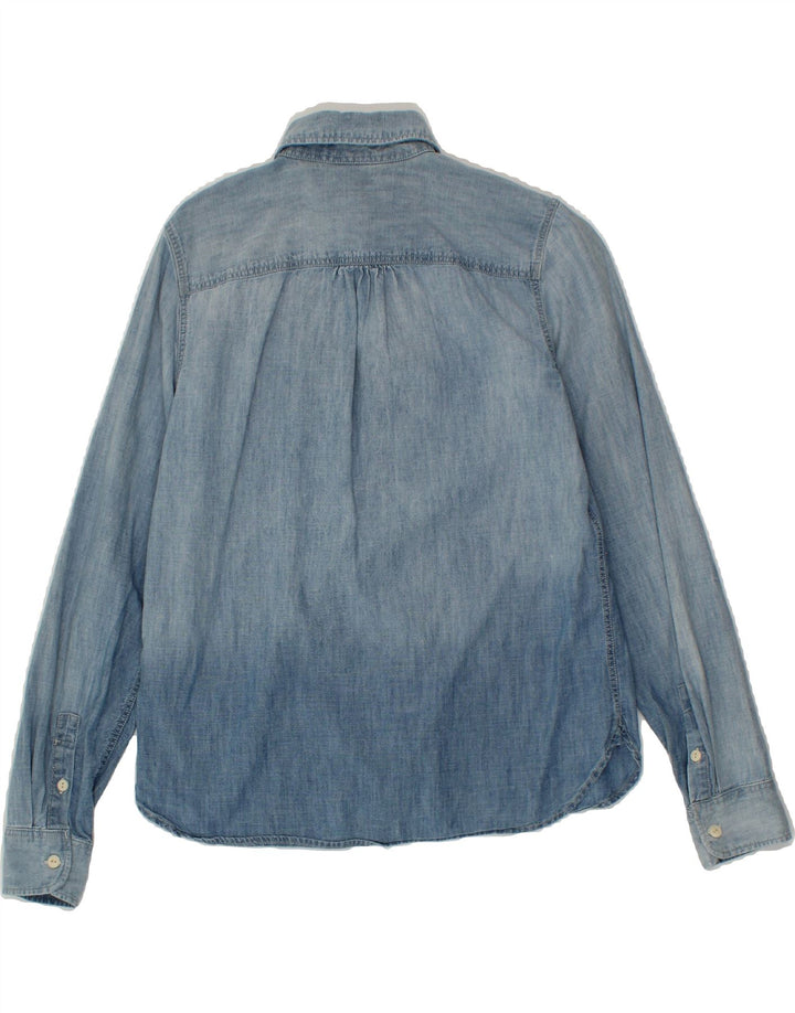 CHAPS Mens Denim Shirt Small Blue Colourblock Cotton Vintage Chaps and Second-Hand Chaps from Messina Hembry 