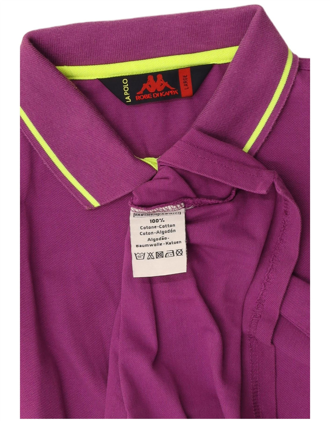 KAPPA Womens Polo Shirt UK 14 Large Purple Cotton