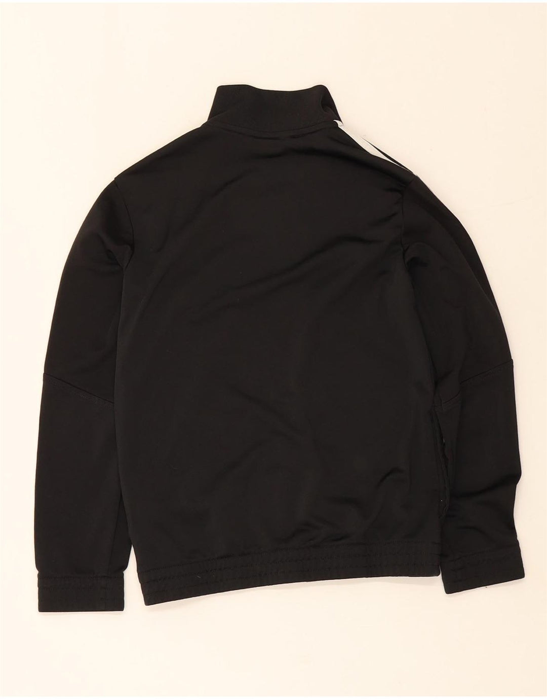 Adidas Boys Tracksuit Top Jacket 9-10 Years Black Polyester