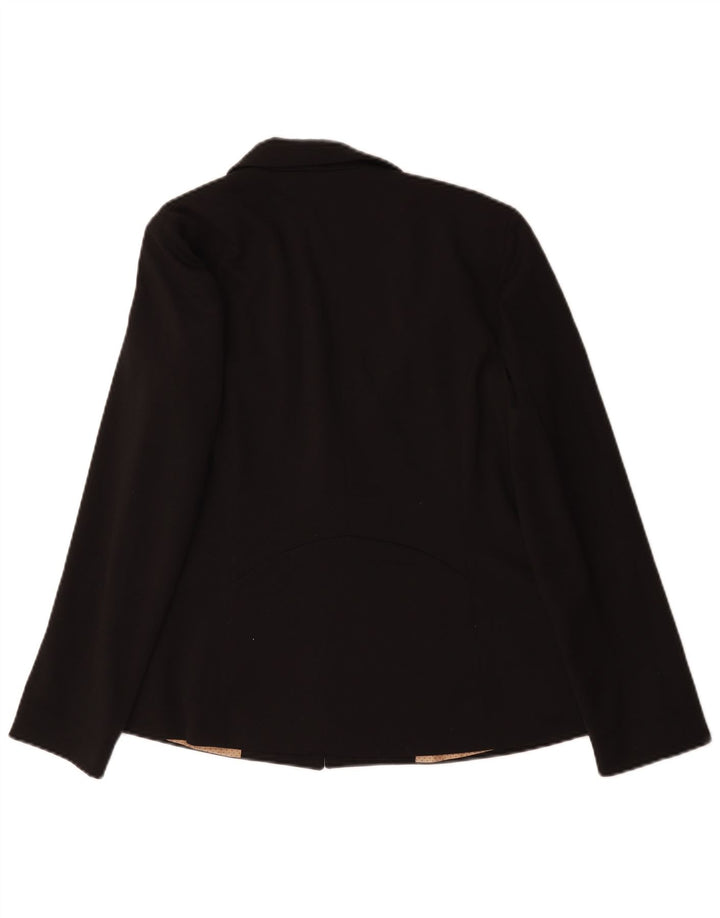 Oasis Womens 1 Button Blazer Jacket UK 12 Medium Black Polyester
