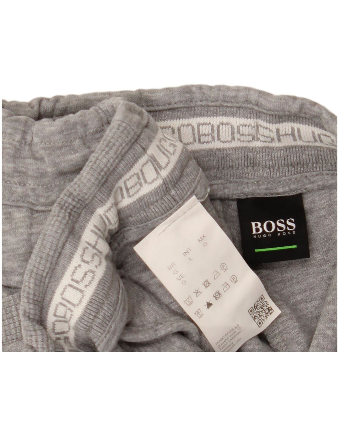 HUGO BOSS Mens Tracksuit Trousers Joggers Large Grey Flecked Cotton