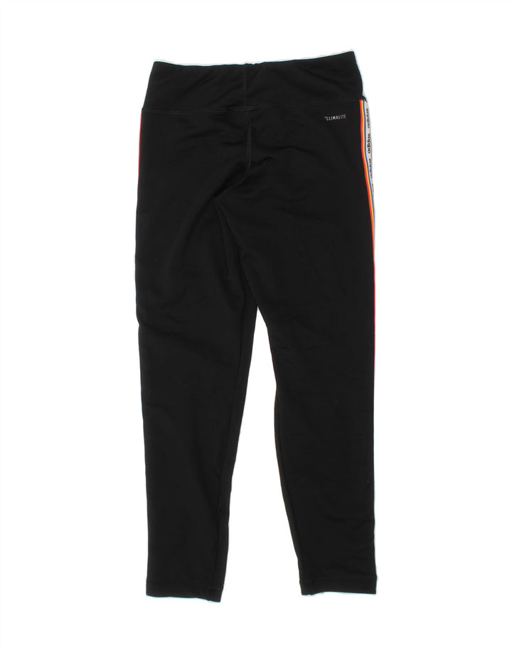 ADIDAS Girls Graphic Leggings 9-10 Years  Black Polyester Vintage Adidas and Second-Hand Adidas from Messina Hembry 