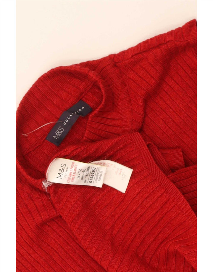 Marks & Spencer Womens Vest Tank Top UK 12 Medium Red Viscose