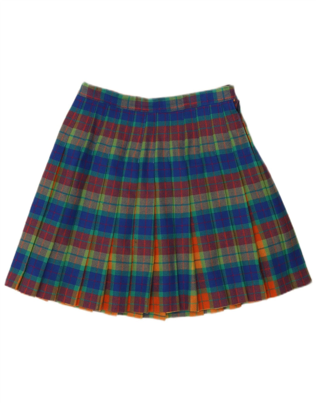 Vintage Womens Knife Pleated Skirt W28 Medium Multicoloured Plaid