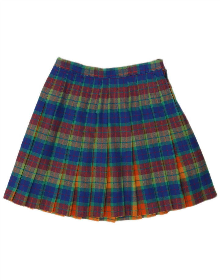 Vintage Womens Knife Pleated Skirt W28 Medium Multicoloured Plaid
