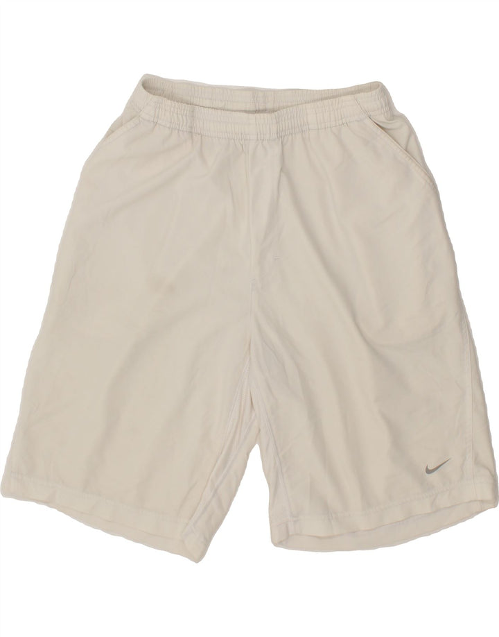 NIKE Boys Sport Shorts 12-13 Years Large  White Polyester Vintage Nike and Second-Hand Nike from Messina Hembry 