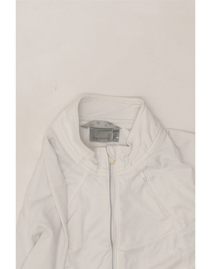 ATHLETA Womens Tracksuit Top Jacket UK 14 Medium White Polyester Vintage Athleta and Second-Hand Athleta from Messina Hembry 