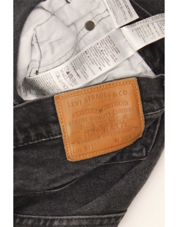 Levi's Mens Slim Jeans W30 L30 Black Cotton
