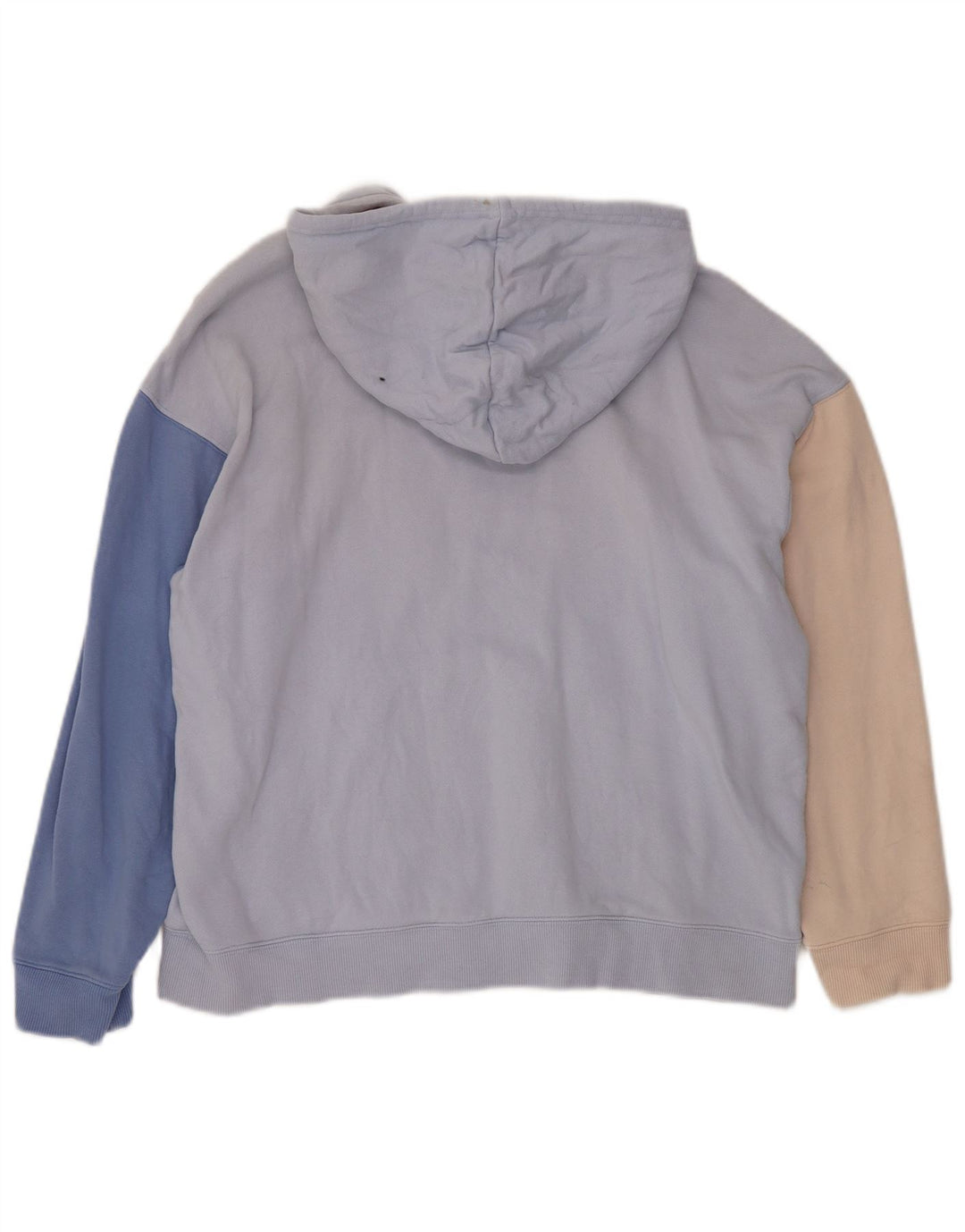 ADIDAS Womens Oversized Hoodie Jumper UK 12/14 Medium Blue Colourblock