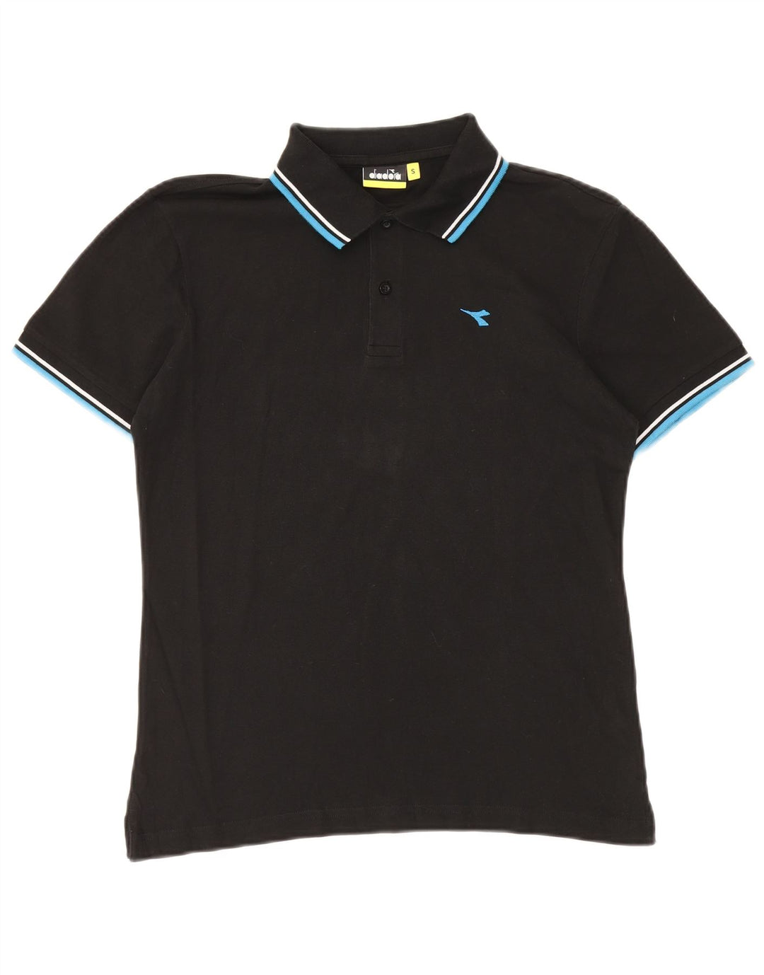 Diadora Mens Polo Shirt Small Black Cotton