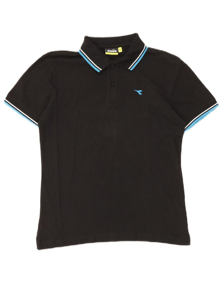 Diadora Mens Polo Shirt Small Black Cotton