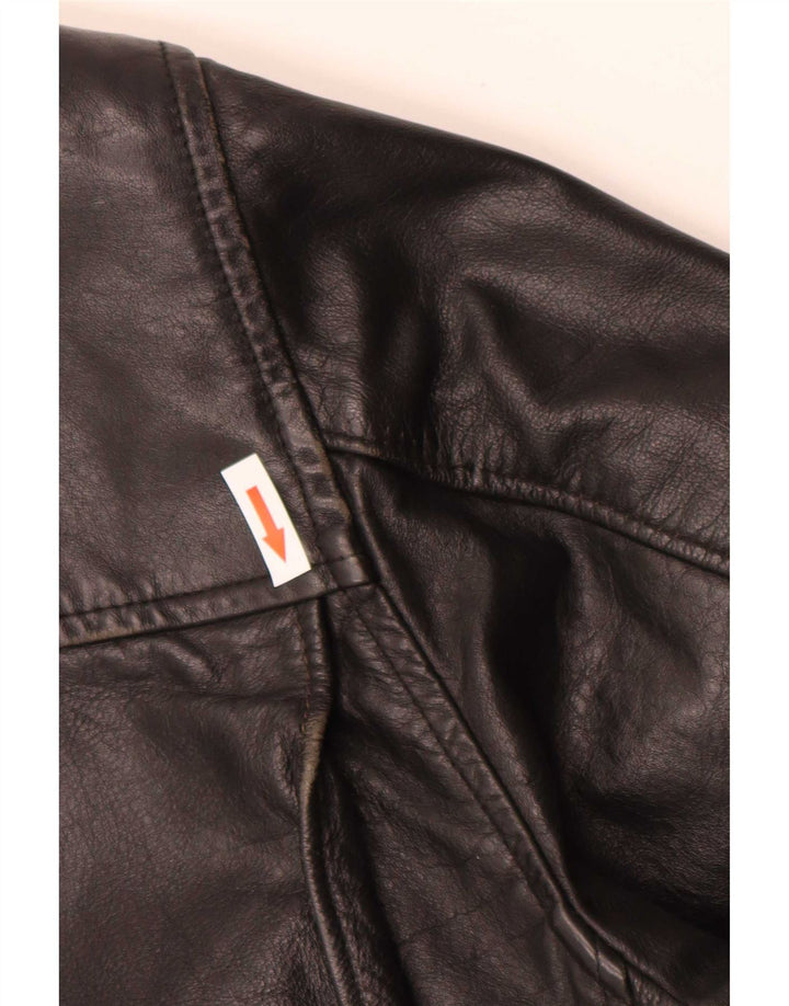 Vintage Mens Leather Jacket IT 48 Medium Black