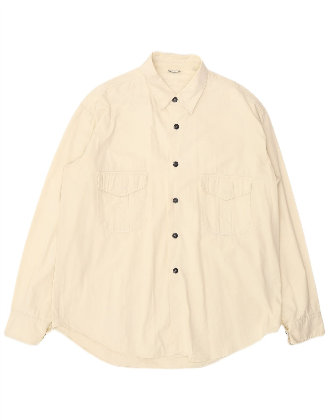 STONE ISLAND Mens Shirt 2XL Off White Cotton Classic