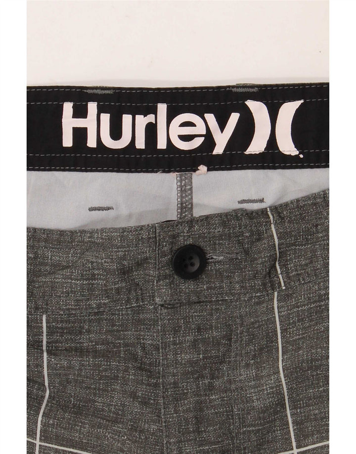 Hurley Mens Chino Shorts  W34 Large Grey Geometric