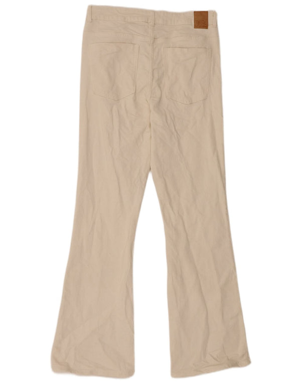Zara Womens Flared Jeans EU 42 Large W32 L31 Beige Cotton