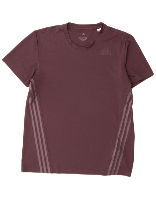 Adidas Mens T-Shirt Top Large Purple Polyester