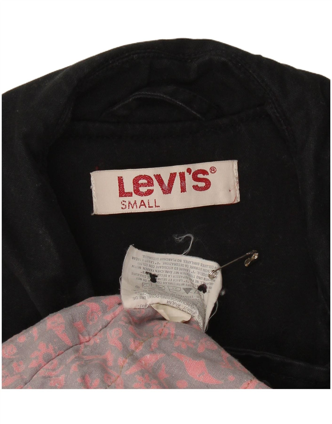 LEVI'S Womens Pea Coat UK 10 Small Black Cotton
