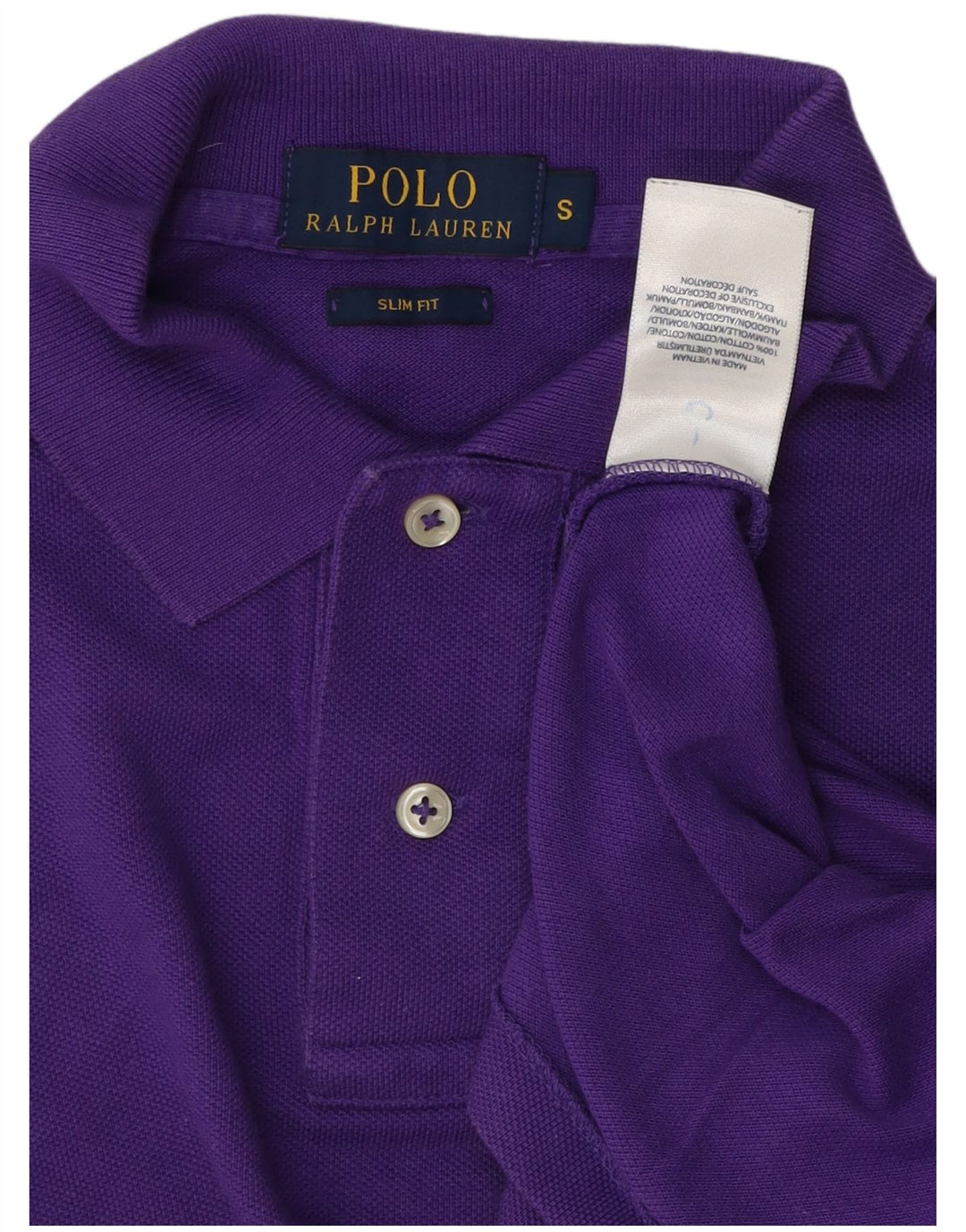 POLO RALPH LAUREN Mens Slim Fit Polo Shirt Small Purple Cotton