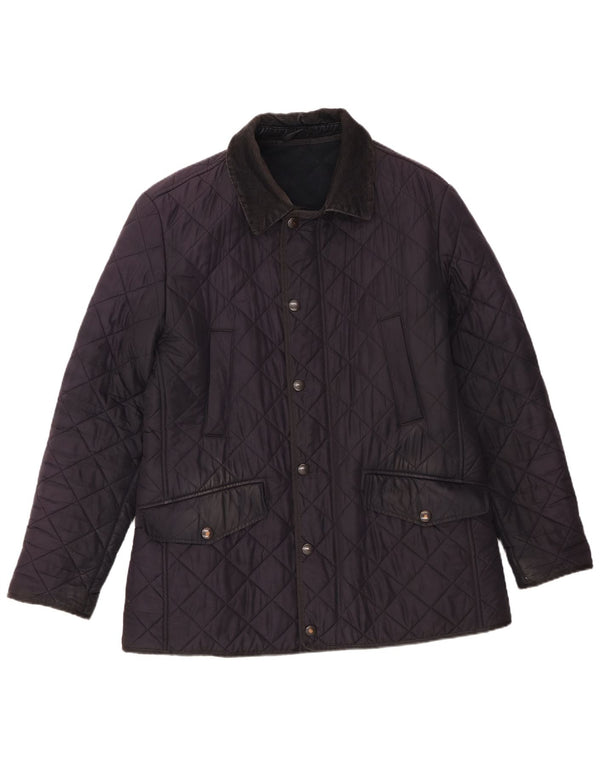 Barbour Mens Quilted Jacket UK 38 Medium Navy Blue
