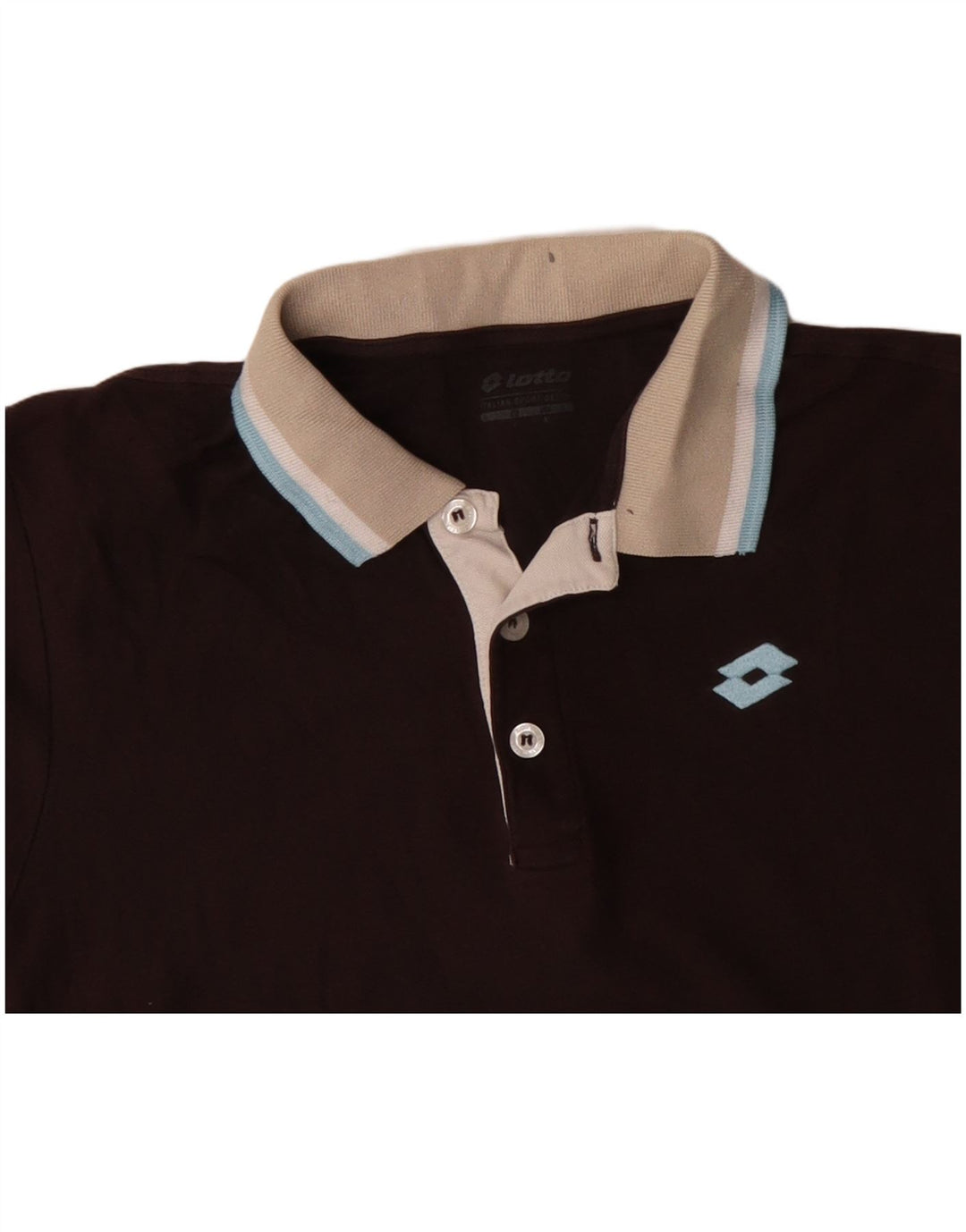 LOTTO Mens Polo Shirt Large Brown Cotton