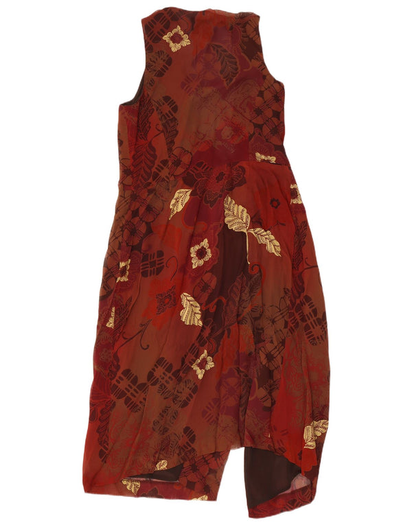 Episode Womens Sleeveless Wrap Dress UK 12 Medium  Burgundy Floral Viscose