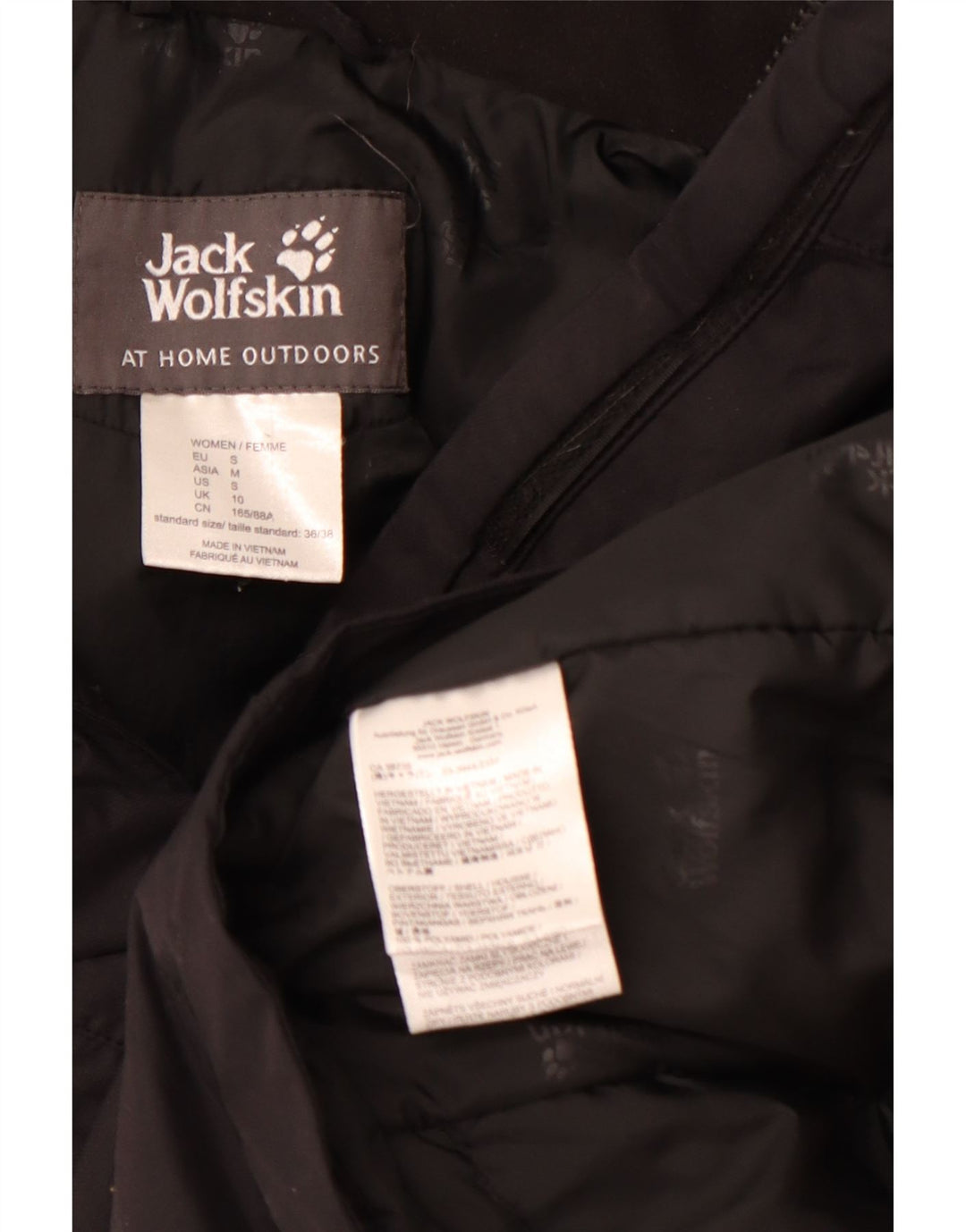 JACK WOLFSKIN Womens Hooded Windbreaker Jacket UK 10 Small Black Polyamide
