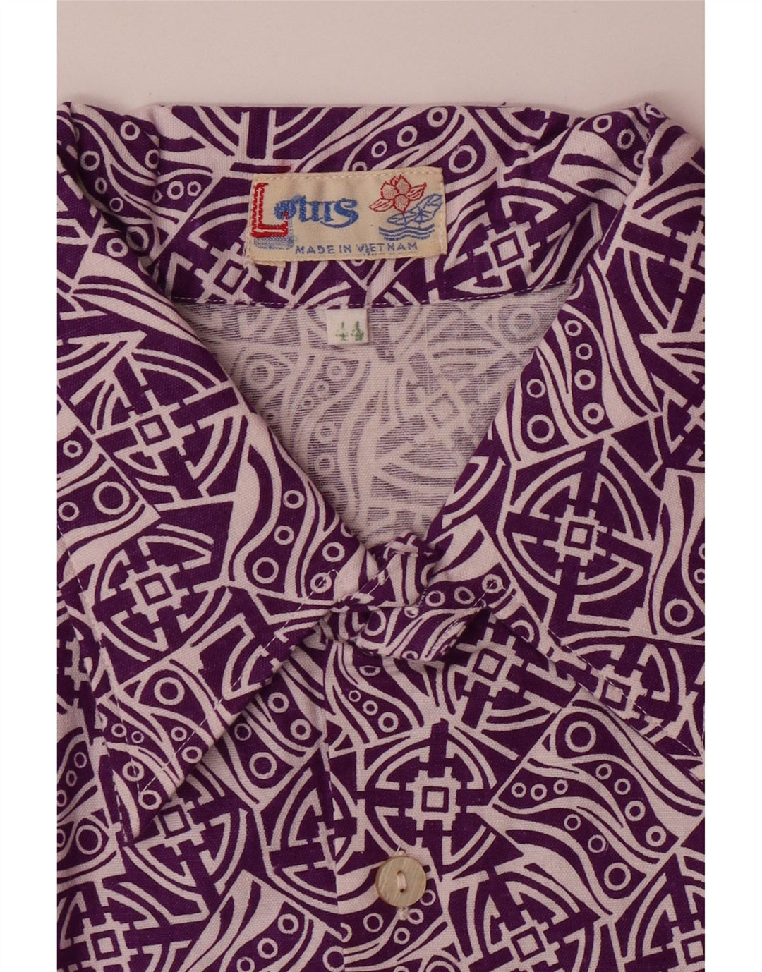 VINTAGE Mens Abstract Pattern Shirt Size 44 XL Purple