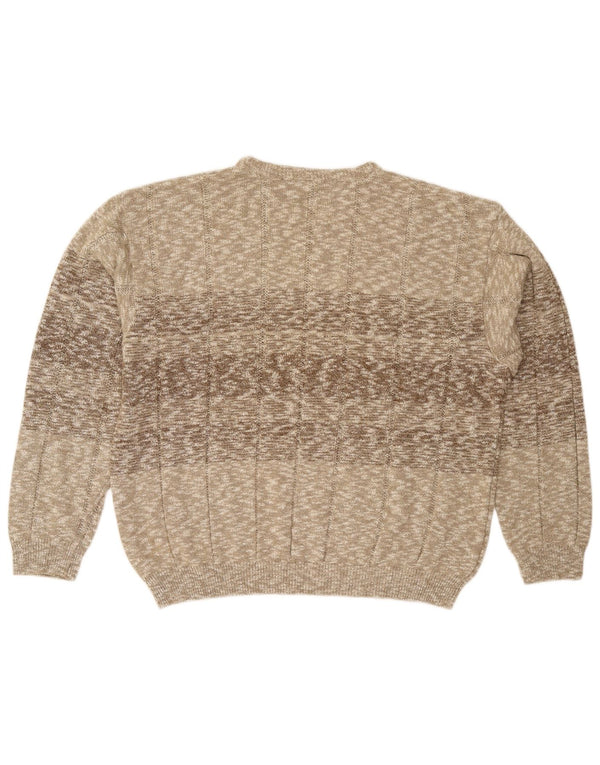 Vintage Mens Crew Neck Jumper Sweater XL Beige Flecked