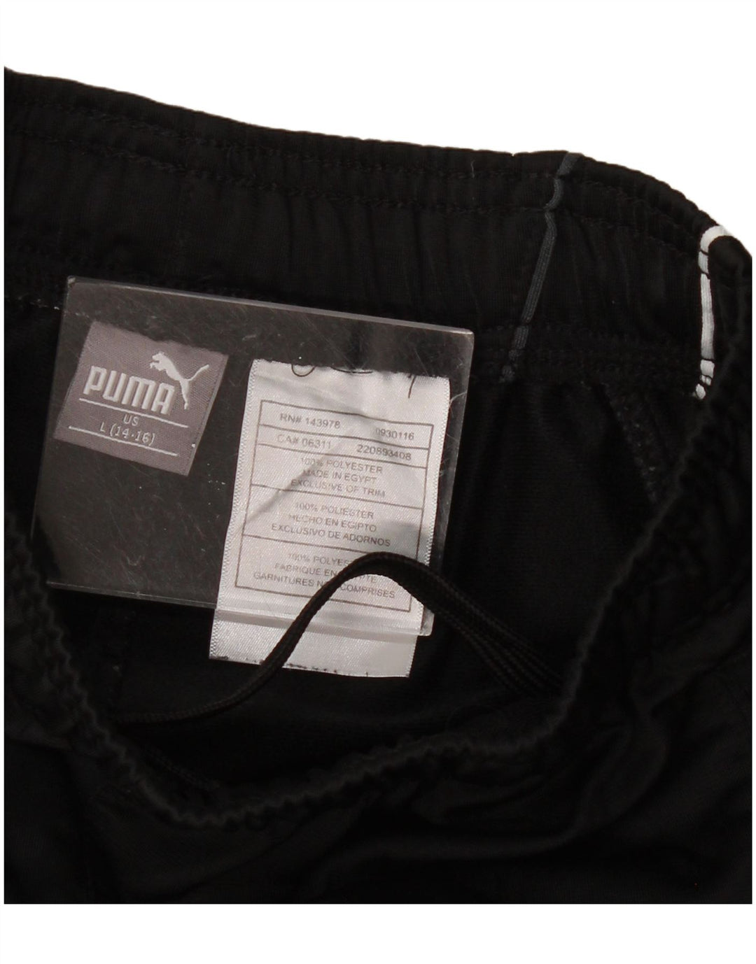 PUMA Boys Tracksuit Trousers 11-12 Years Large Black Polyester
