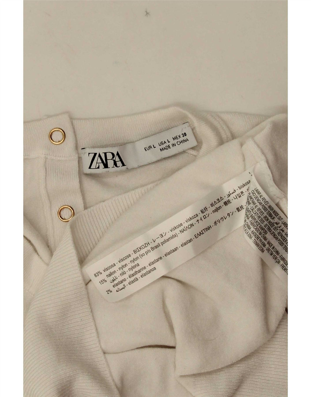 Zara Womens Blouse Top UK 14 Large White Viscose