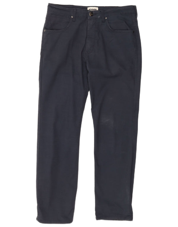 Wrangler Mens Arizona Straight Casual Trousers W34 L30 Navy Blue Cotton