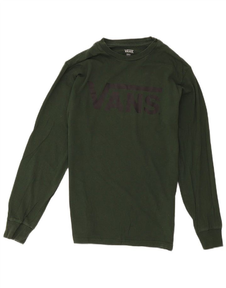 Vans Mens Graphic Top Long Sleeve Small Green Cotton