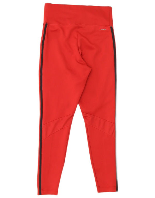 Adidas Womens Climalite Leggings UK 12/14 Medium Burgundy Polyester