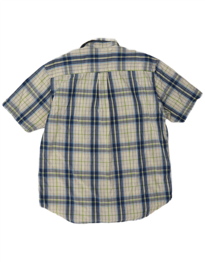 Nautica Mens Short Sleeve Shirt Large Multicoloured Check Cotton
