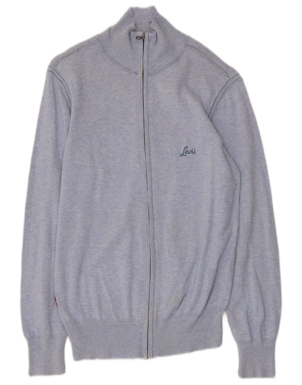 LEVI'S Womens Cardigan Sweater UK 10 Small Blue Cotton