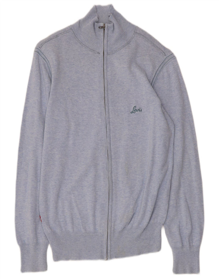 LEVI'S Womens Cardigan Sweater UK 10 Small Blue Cotton