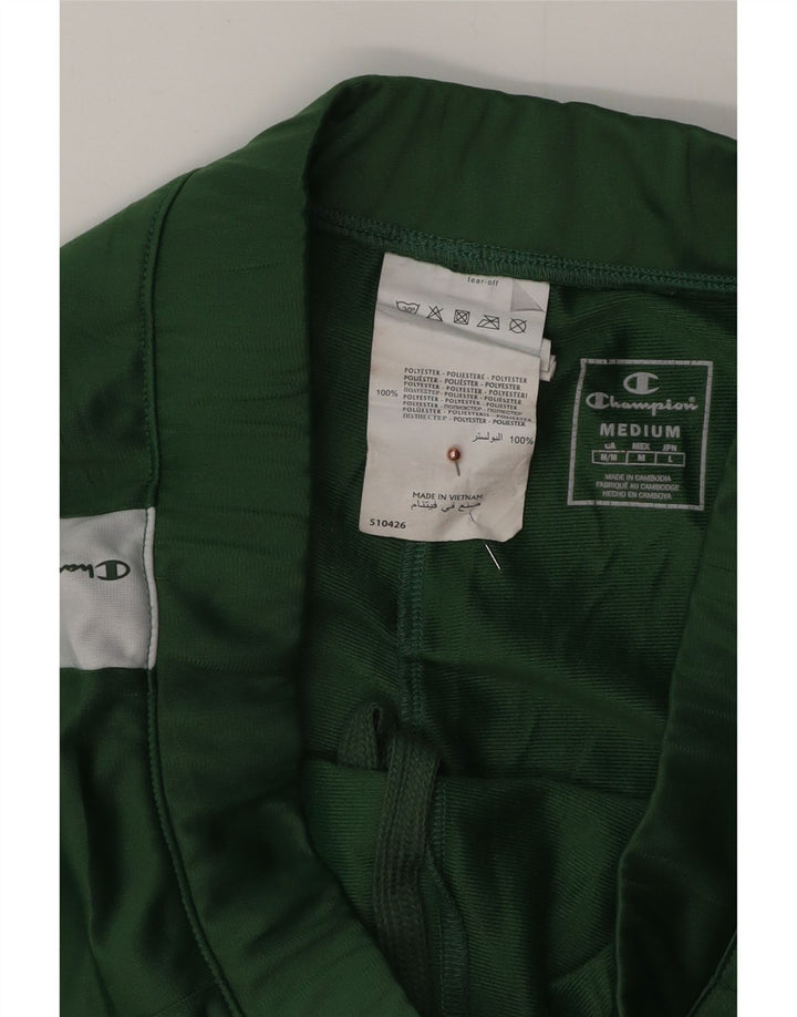 CHAMPION Womens Graphic Tracksuit Trousers UK 14 Medium Green Colourblock