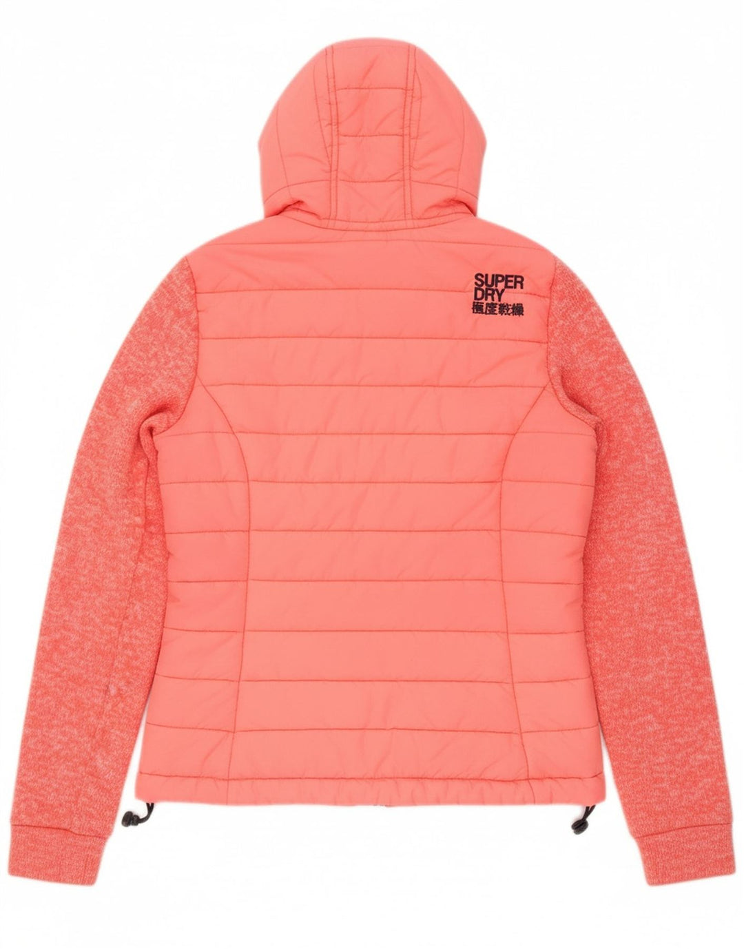 SUPERDRY Womens Hooded Padded Jacket UK 10 Small Pink Polyester
