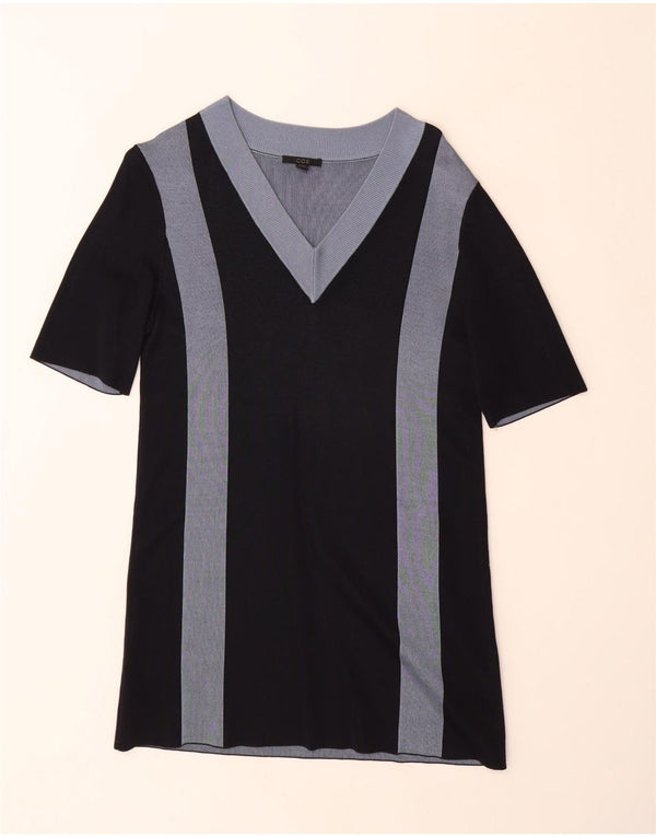 COS Womens Loose Fit Short Sleeves Jumper Dress UK 6 XS Navy Blue Striped