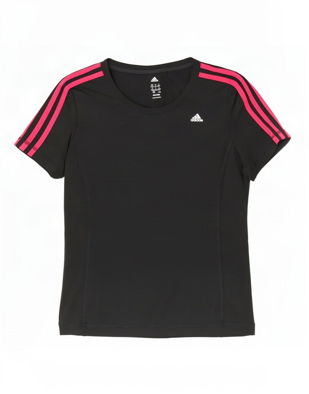 Adidas Womens Climalite T-Shirt Top UK 12/14 Medium Black Polyester