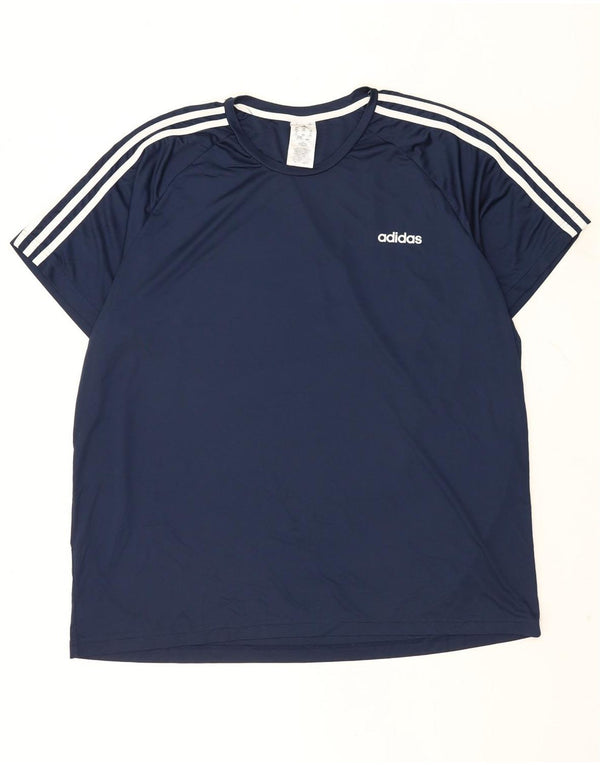 Adidas Mens Aeroready T-Shirt Top 2XL Navy Blue Polyester