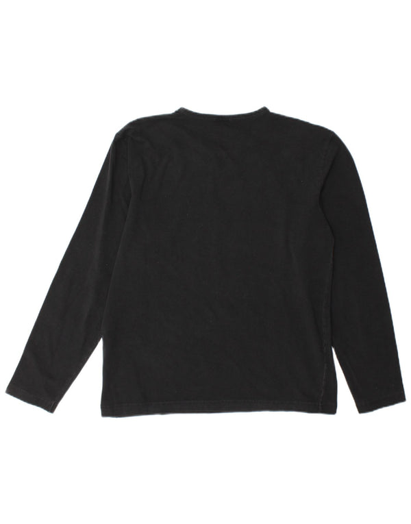 Calvin Klein Jeans Womens Top Long Sleeve UK 10 Small Black Cotton