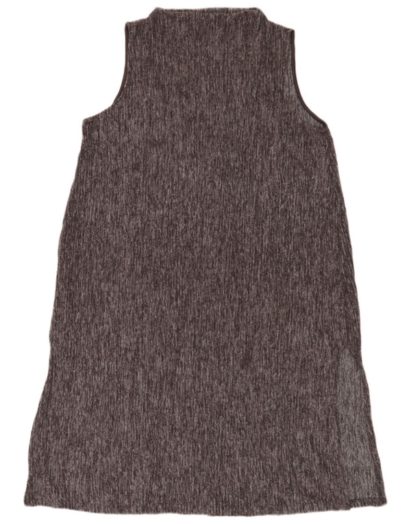 Zara Womens Sleeveless Basic Dress UK 16 Large Grey Flecked Polyester