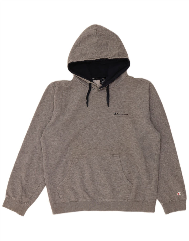 Champion Mens Hoodie Jumper Large Grey Cotton